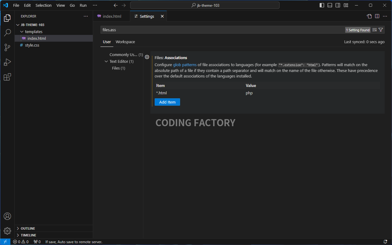Visual Studio Code / HTML 문서에 PHP 코드 하이라이트 적용시키는 방법 – CODING FACTORY