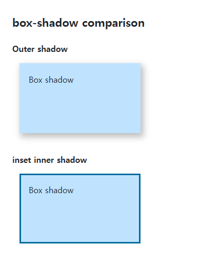 box-shadow browser comparison showing the specified and reference values in the same example