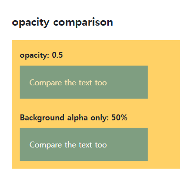 opacity browser comparison showing the specified and reference values in the same example