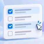 여러 항목을 동시에 선택한 체크박스 그룹 일러스트