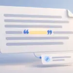 문장 흐름 안의 짧은 인용 구간을 표현한 일러스트