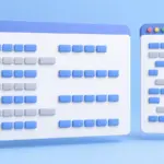 일정한 간격과 줄 맞춤을 유지하는 내용 블록을 표현한 일러스트
