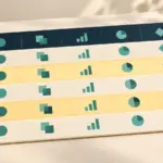 분리된 표 머리글 아래에서 두 번째와 네 번째 데이터 행을 강조한 일러스트