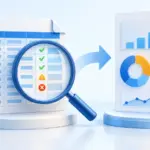 표 데이터를 검사한 뒤 합계 보고서로 만드는 흐름